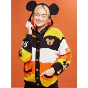 🎉24HR DROP⬇️ (PLUS Avail) Candy Corn LT ED Mickey Ears Hooded Cardigan